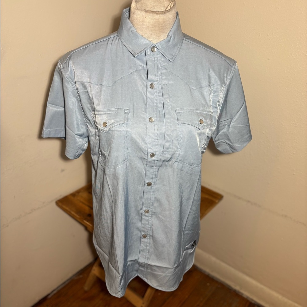 Diamond Cross Ranch Western Button Front Shirt - Picture 3 of 10